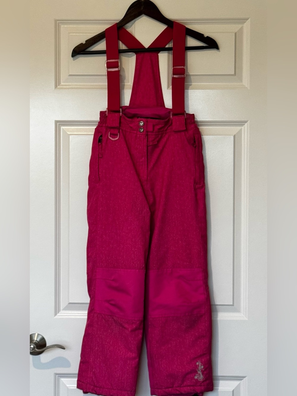 Weatherproof Kids Hot Pink Snow Overalls with Adjustable Suspenders